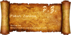 Pakot Zenina névjegykártya